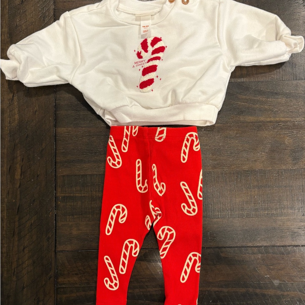Cat & Jack White and Red Candy Cane Kids Matching Set